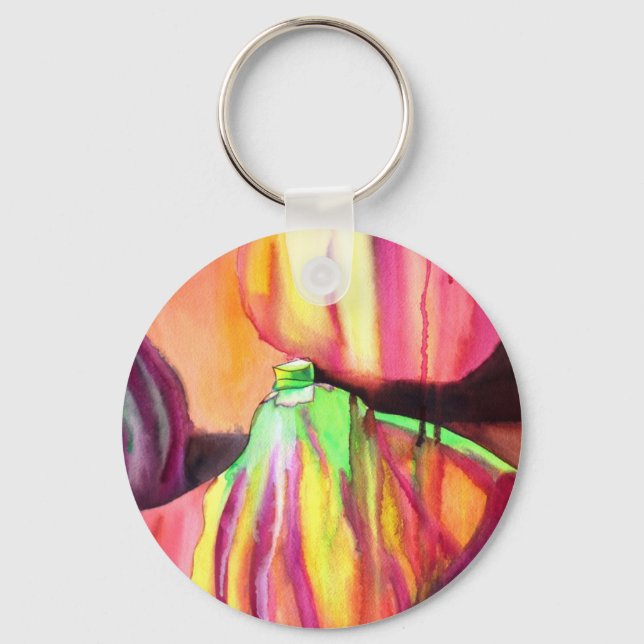 Llavero Purple Figs arte original acuarela pintura de gote (Anverso)