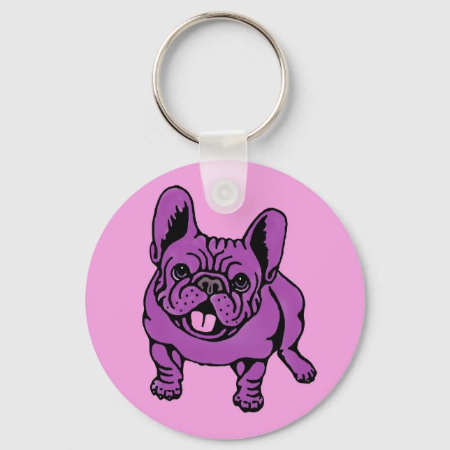 Llavero Purple Frenchie (Anverso)