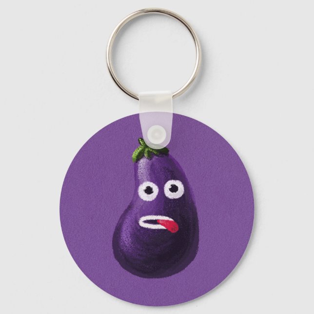 Llavero Purple Funny Personalizado Eggplant (Anverso)