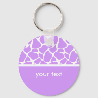 Llavero Purple Giraffe Print Personalizable Key