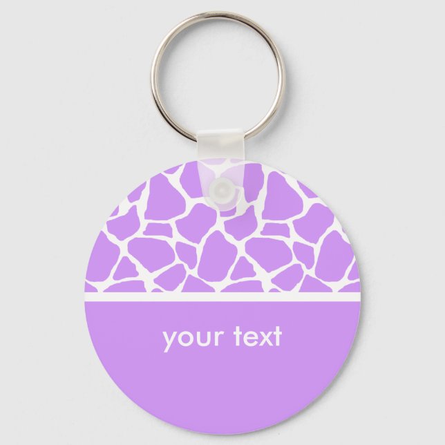 Llavero Purple Giraffe Print Personalizable Key (Anverso)