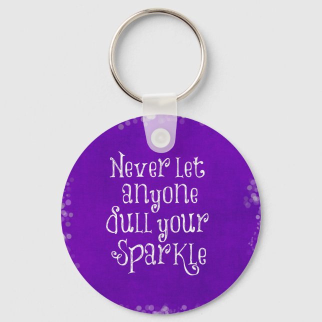 Llavero Purple Girly Inspiradora Sparkle Cita (Anverso)