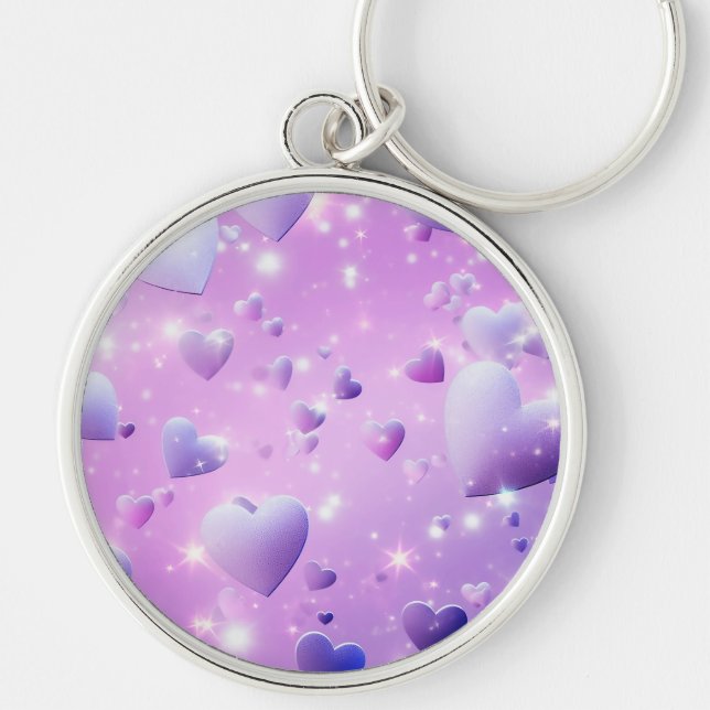 Llavero Purple Glow Heart Keychain (Frente)