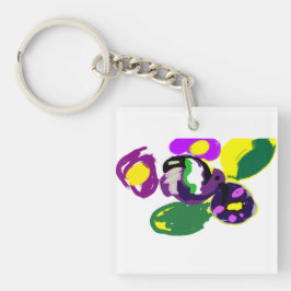 Llavero Purple hummingbird and flowers 