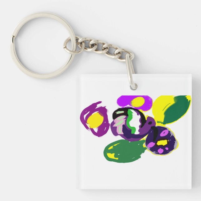 Llavero Purple hummingbird and flowers  (Frente)