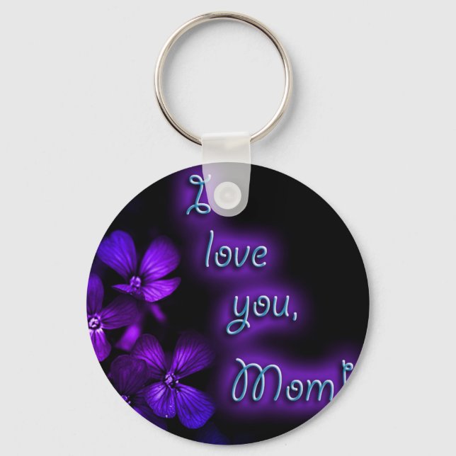 Llavero Purple I Love You Mom diseño (Anverso)