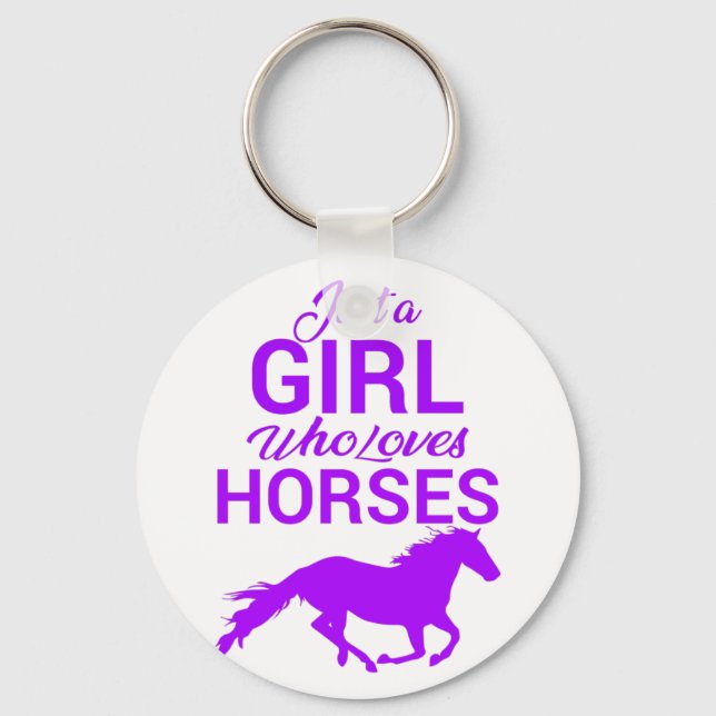 Llavero Purple Just A Girl Who Loves Horses   (Anverso)