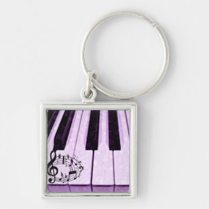 Llavero Purple Keys y notas musicales_