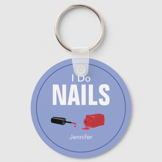 Llavero Purple Modern I Do Nails Nail Technician (Anverso)