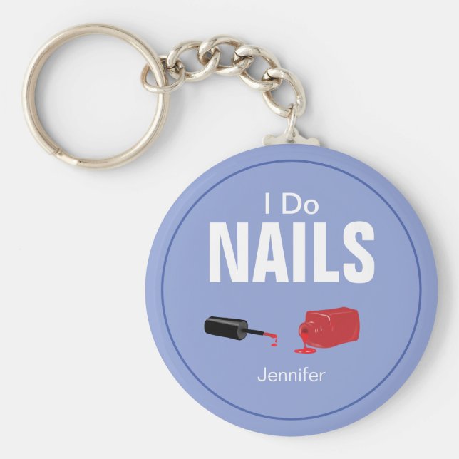 Llavero Purple Modern I Do Nails Nail Technician (Frente)