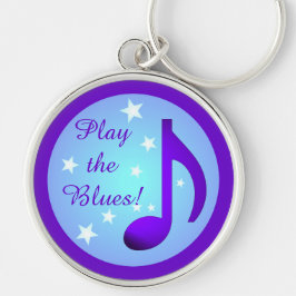 Llavero Purple Music Note Blue Circle Stars Play the Blues