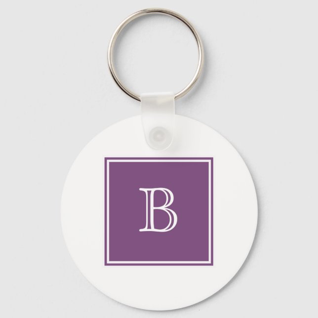Llavero Purple Square Monograma Básico Keychain (Anverso)