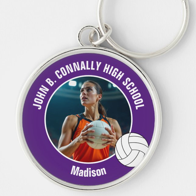 Llavero Purple Volleyball Player Photo Keepsake (Frente)