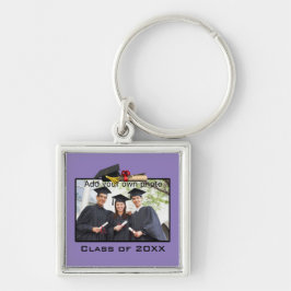 Llavero Púrpura Añadir tu foto / año de graduación