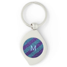purpura brillo & azul monograma personalizado