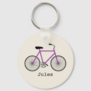 Llavero púrpura de la bicicleta