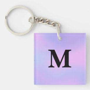 Llavero Púrpura degradado unicornio Nombre personalizado c