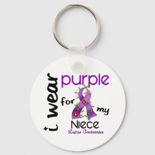 Llavero PÚRPURA del DESGASTE del lupus I PARA MI SOBRINA