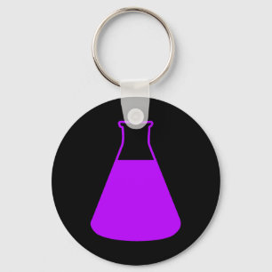 Llavero púrpura del frasco de Erlenmeyer