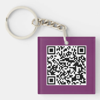 Llavero púrpura del personalizado del CÓDIGO de QR