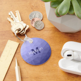 Llavero Púrpura malla azul oscuro patrón Monograma