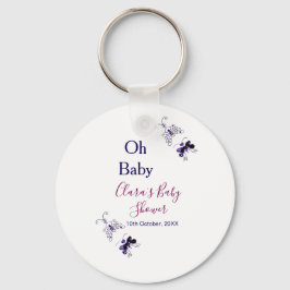 Llavero Púrpura mariposa rosa ducha de bebé oh bebé modern