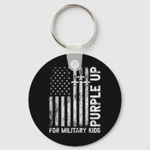 Llavero Púrpura Para Niños Militares Bandera Niño Militar 