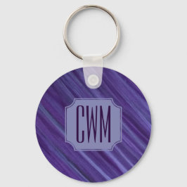 Llavero Púrpura Pasión | Monograma de pincel de ciruela vi