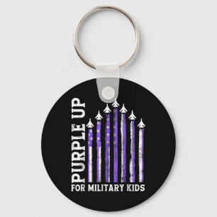 Llavero Púrpura Por Mes De Niños Militares