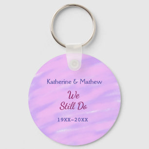 Llavero Púrpura rosa pastel Renovación de votos aniversari