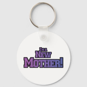 Llavero Púrpura soy una nueva madre camisetas y regalos