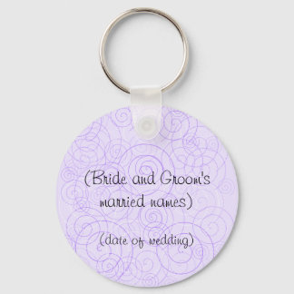 Llavero Púrpura Swirls Boda Keyring