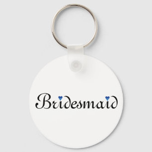 Llavero Purpurina azul Corazón Personalizada Bridesmaid