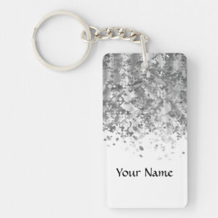 Llavero Purpurina blanco y falso personalizado