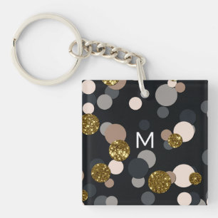 Llavero Purpurina Confetti Peach, Maple, Gray and Gold