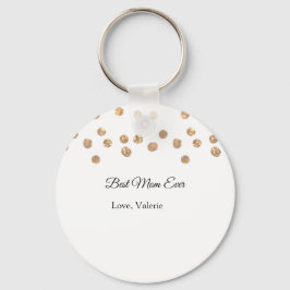 Llavero Purpurina de bolas doradas mejor mamá jamás agrega