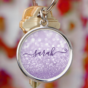 Llavero Purpurina de lavanda personalizada