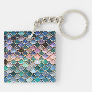 Llavero Purpurina de lujo multicolor Mermaid Scales