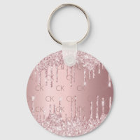 Purpurina de monograma rosado gotea un lujo rosa p