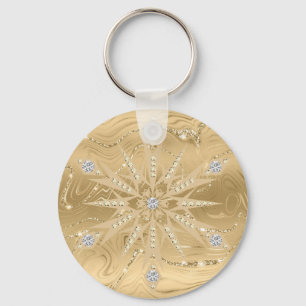 Llavero Purpurina de oro de lujo Snowflake Diamond