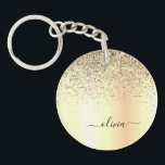 Llavero Purpurina de oro Monograma Metalizado Nombre de Gl<br><div class="desc">El Purpurina de la espuma metálica del Relieve metalizado de la imitación de oro se cepillaron con la cadena de nombres del monograma Metalizado. Esto hace que el dulce perfecto cumpleaños 16, boda, ducha de novia, aniversario, ducha de bebé o fiesta de soltera sea regalo para alguien que ama el...</div>