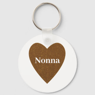 Llavero Purpurina de oro Nonna Heart