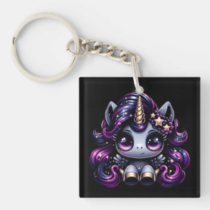 Llavero Purpurina de unicornio negro de Twilight pony
