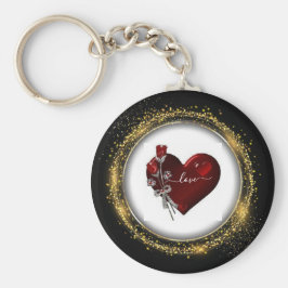 Llavero Purpurina Diamond and Gold Valentine Keychain