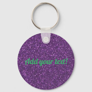 Llavero Purpurina espumoso morado personalizado