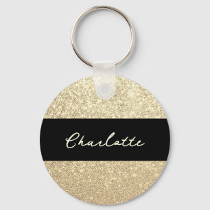 Llavero Purpurina Gold de Luxury Sparkle Name