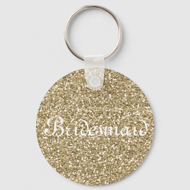Llavero Purpurina Gold Personalizada Bridesmaid (Anverso)
