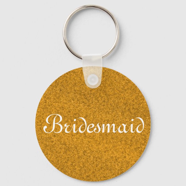Llavero Purpurina Gold Personalizada Bridesmaid (Anverso)
