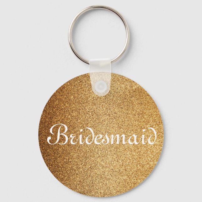 Llavero Purpurina Gold Personalizada Bridesmaid (Anverso)