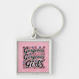 Llavero Purpurina magnífico doodle de chicas